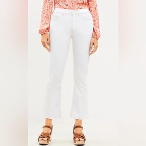 LOFT Curvy High Rise Kick Crop Jeans in White
